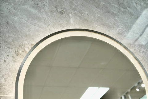 Pill Shape LED Mirror Touchless switch with Demister 450x900mm - Frameless / with Frame