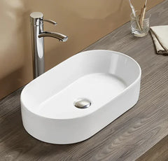 Solis Above Counter Ceramic Basin 525x300mm - Various Colours