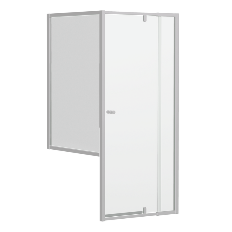 Special Order - Chrome 6mm Framed Adjustable Shower Screen, Front & Half Return, Various Size Combinations, 1950mm High