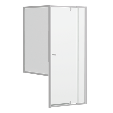 Special Order - Chrome 6mm Framed Adjustable Shower Screen, Front & Half Return, Various Size Combinations, 1950mm High