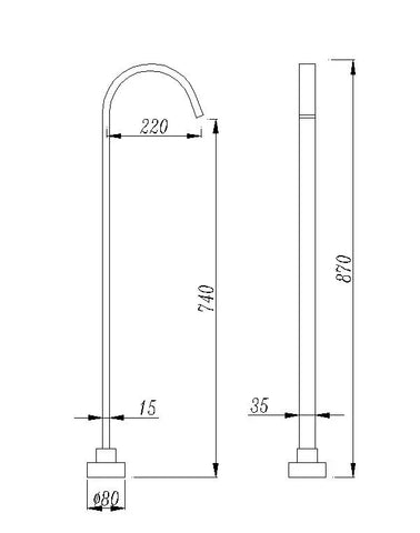 Freestanding Bath Spout - Various Colours