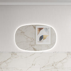 Oval Shape LED Mirror Touchless switch with Demister 1400x900mm - Frameless / with Frame
