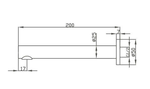 BS31 Bath Wall Fixed Spout (Straight) - Various Colours