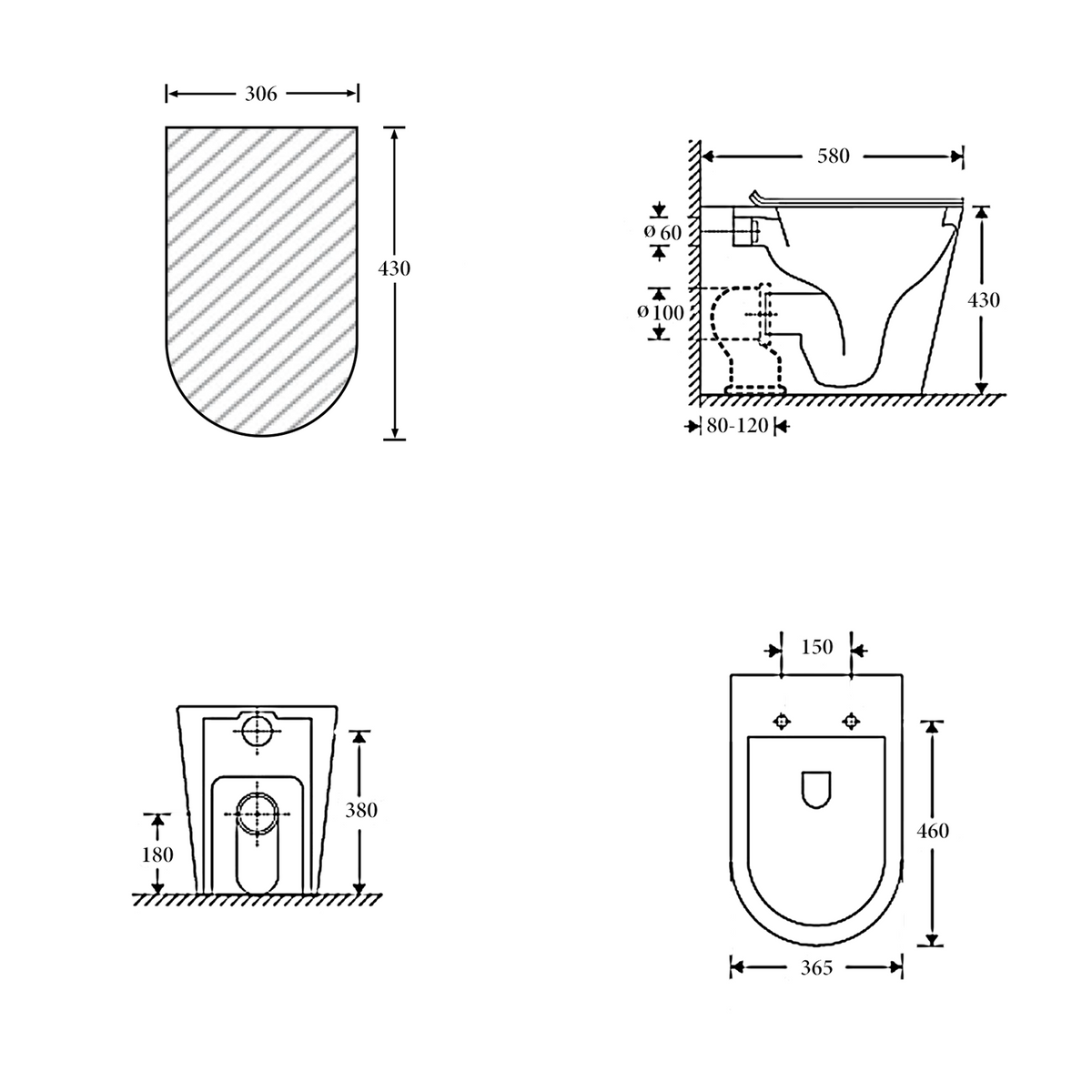 Geberit In Wall Package - Rimless Floor Pan, Inwall Cistern and Button