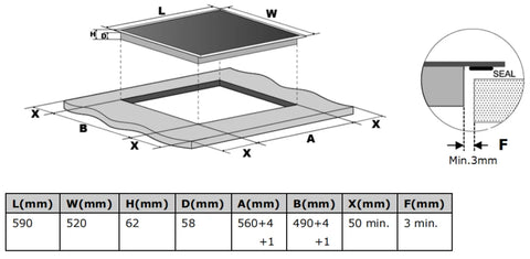 Carysil Built- In Induction Hob Cooktop 60CM