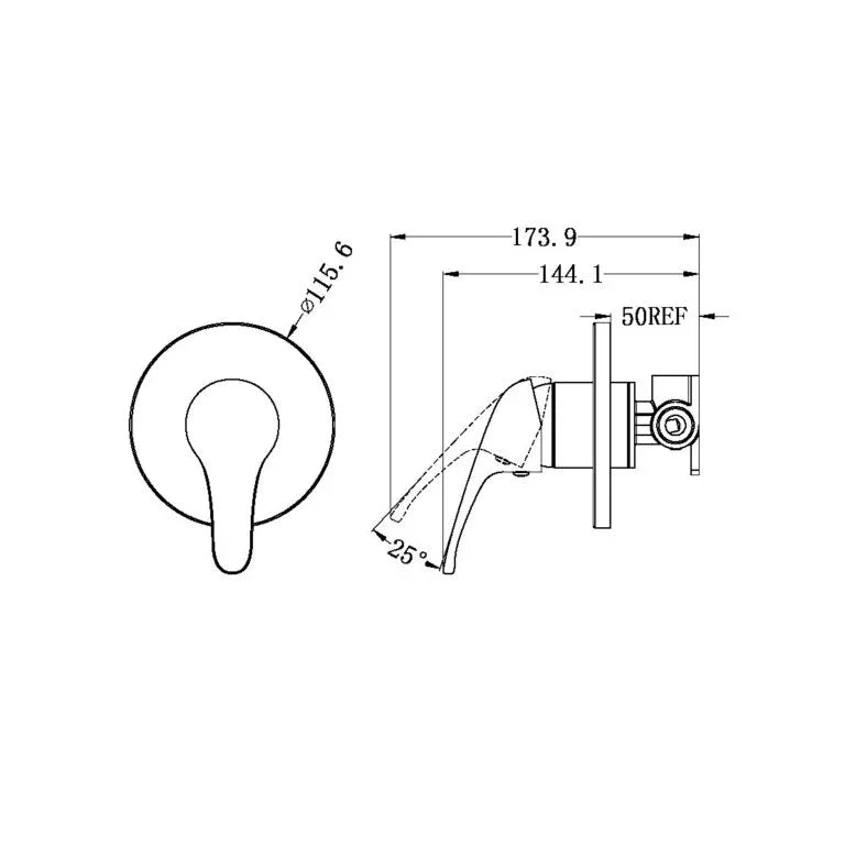 SM23 Nero Round Shower / Bath Mixer - Chrome