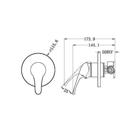 SM23 Nero Round Shower / Bath Mixer - Chrome