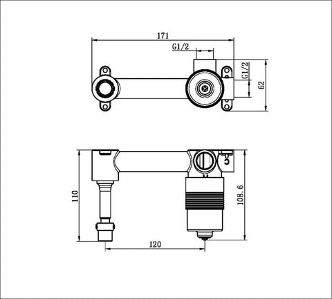 Premium Universal Body for Basin / Bath Mixer Set Handle Up (Mixer Body Only)