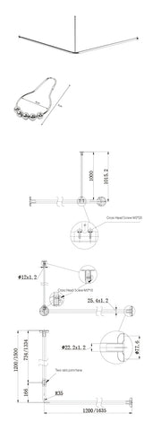 Care Shower Curtain Rail Set