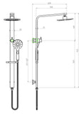 Paco Round Dual Shower Rail - Various Colours
