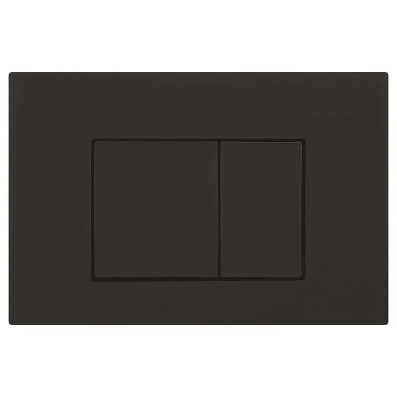 Square Button Flush Plate for R&T In-Wall Cistern Toilet - Black