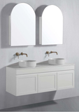 Arched Shape Mirror Cabinet Pencil Edge 610x900mm - Matte White / Matte Black / Woodgrain