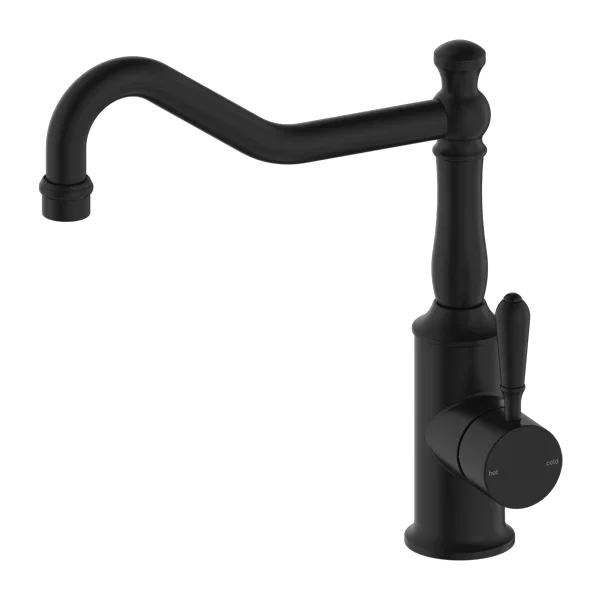 York Kitchen / Laundry Sink Mixer Hook Spout With Metal / Porcelain White Lever - Various Colours