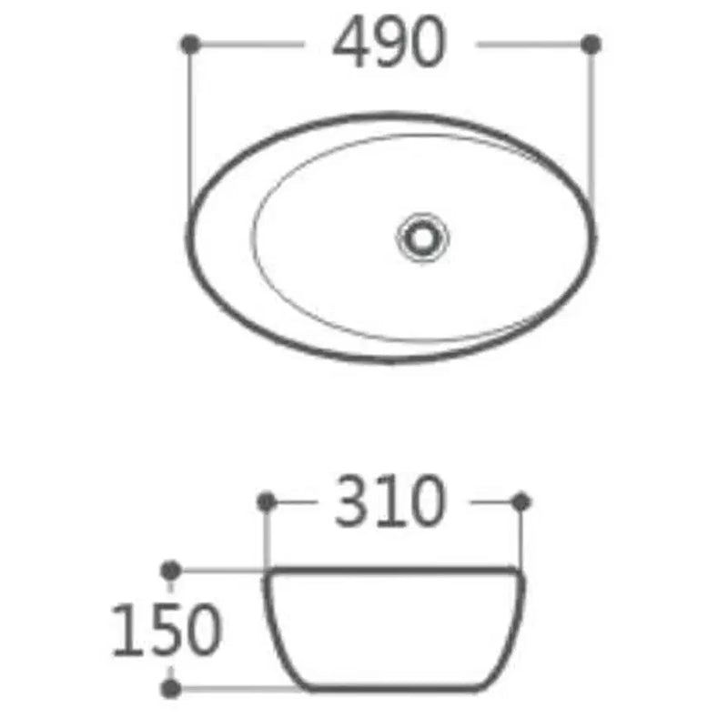 Oval Ceramic Above Counter Basin - Matte White (Floor Display Clearance)