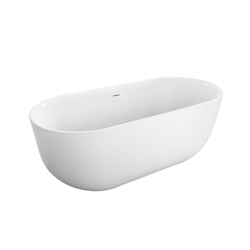 Oval Freestanding Bath with Overflow 1500 / 1700 mm - Gloss White / Matte White