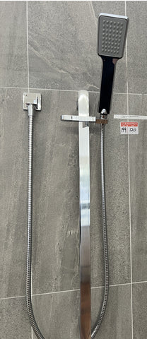 Square Single Shower Rail Chrome - Stock Clearance