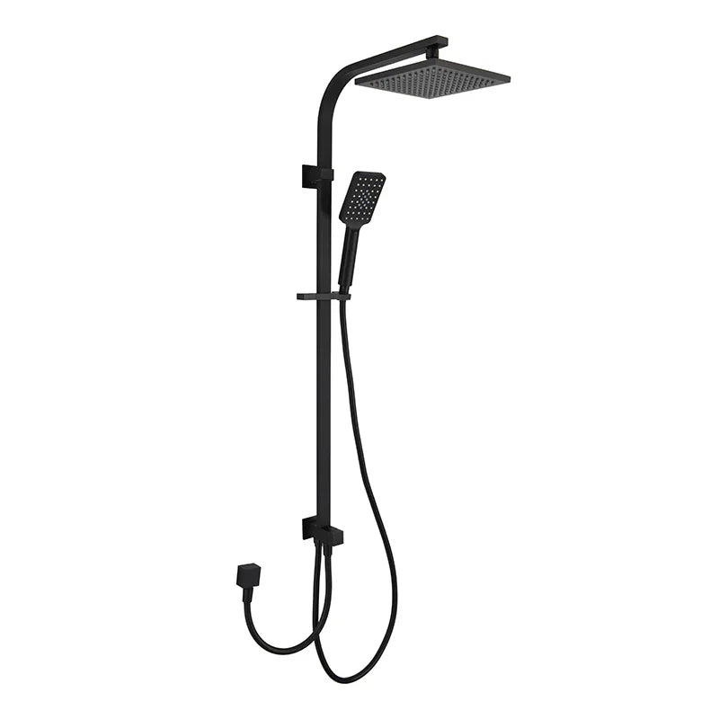 Retro-fit Square Dual Shower Rail - Chrome / Black