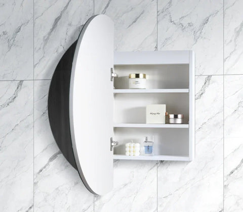 Round LED Mirror Cabinet with Demister 800x800mm - Various Colours