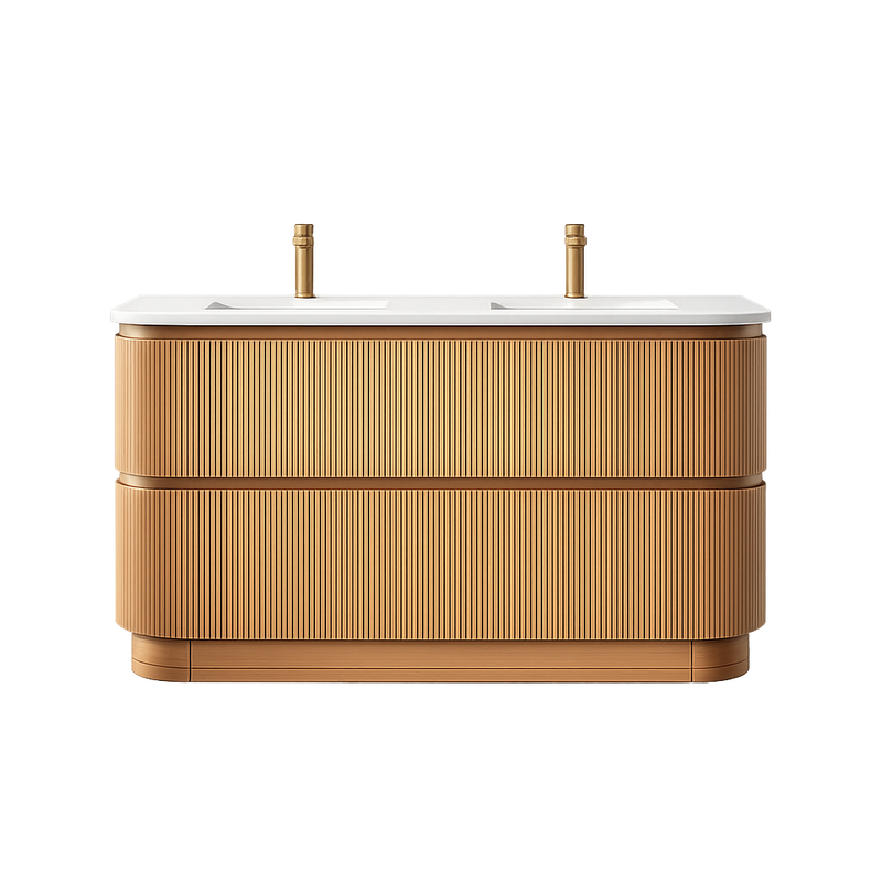BV83 Wood Texture Freestanding Fluted Plywood Vanity - 900/1200/1500mm