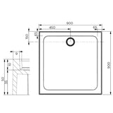 Polymarble Shower Base with Round Dome Cover - 900x900mm (Floor Display Clearance)