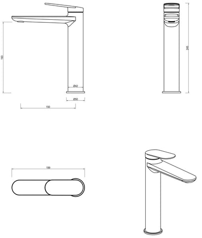 Bella Vista Lantra Tall Basin Mixer
