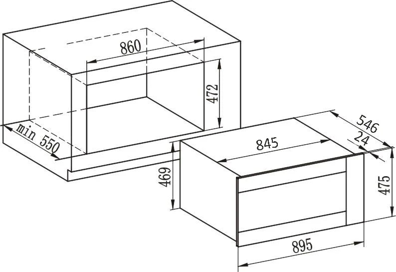 Carysil Built-In Black Oven 90cm