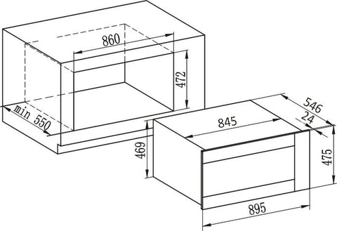 Carysil Built-In Black Oven 90cm