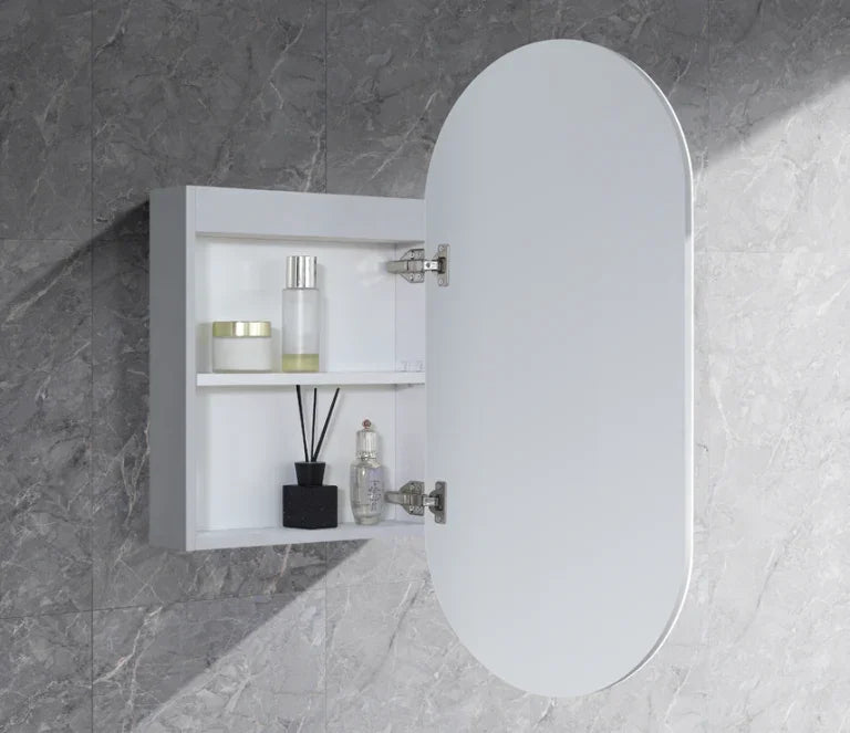 Arched Shape LED Mirror Cabinet with Demister 450x900mm - Various Colours