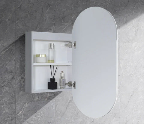 Arched Shape LED Mirror Cabinet with Demister 450x900mm - Various Colours