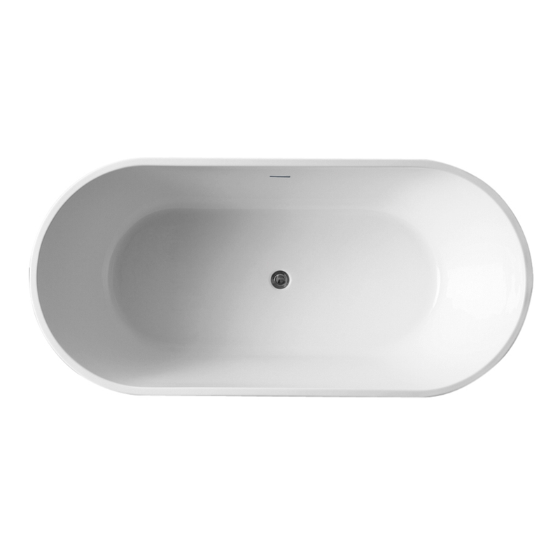 Project Oval Freestanding Bath with Overflow 1500 / 1700 mm - Gloss White