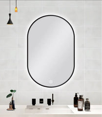 Oval Framed LED Mirror with Demister 600x900mm - Various Colours Frame