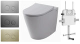 Noveen R&T In Wall Package - Rimless Floor Pan, Inwall Cistern and Button