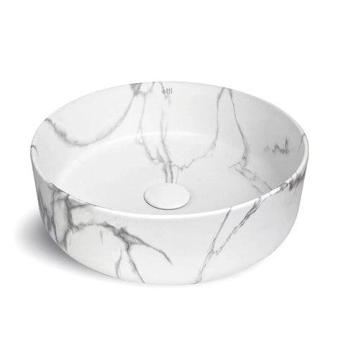 Halo Round Carrara Counter Top Basin Ceramic Basin 360x360mm
