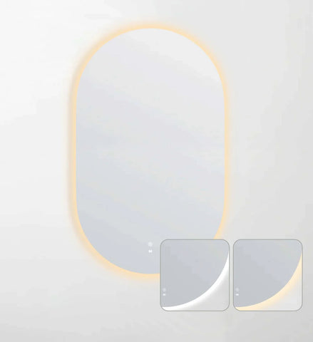 Oval LED Mirror Backlit 1200/1500/1800x750mm - Various Colors Frame