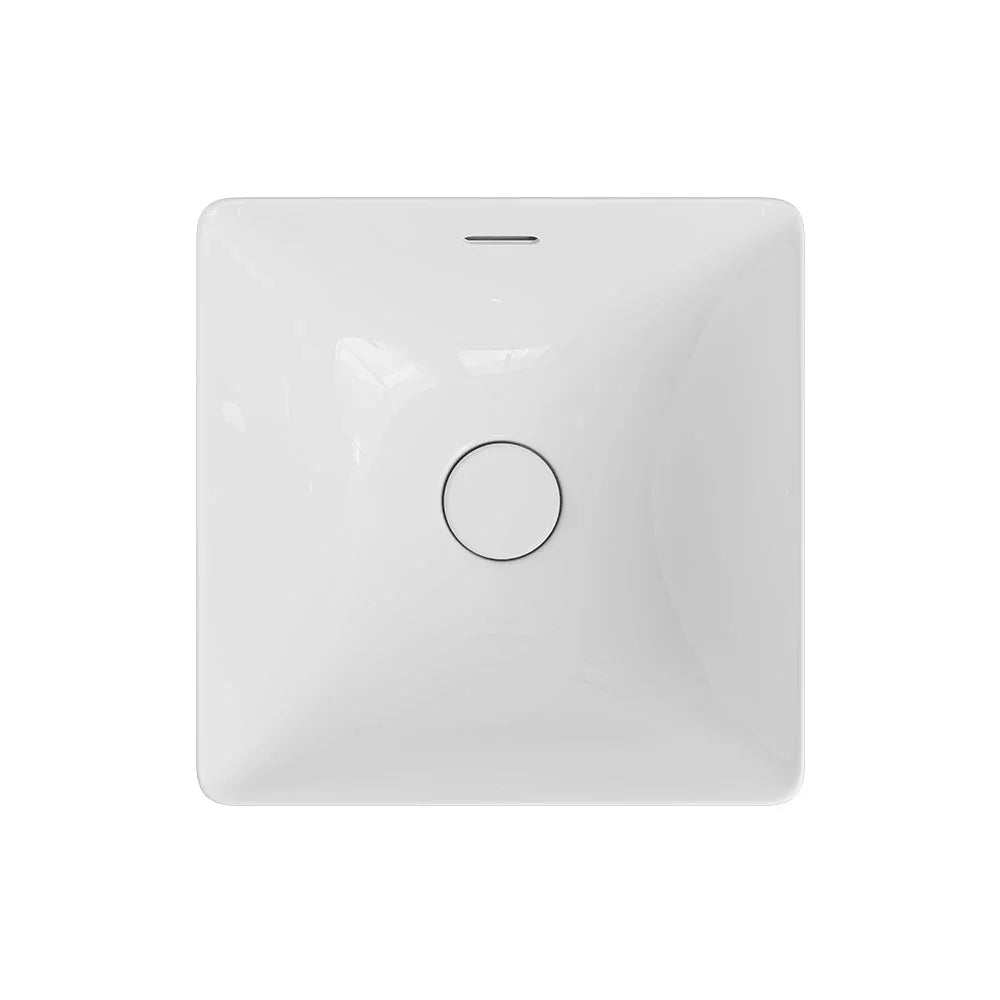Tranquil Square Semi-Inset Ceramic Basin with Overflow 345x345mm - Various Colours