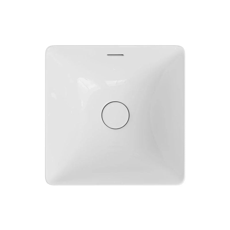 Tranquil Square Semi-Inset Ceramic Basin with Overflow 345x345mm - Various Colours