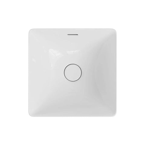 Tranquil Square Semi-Inset Ceramic Basin with Overflow 345x345mm - Various Colours