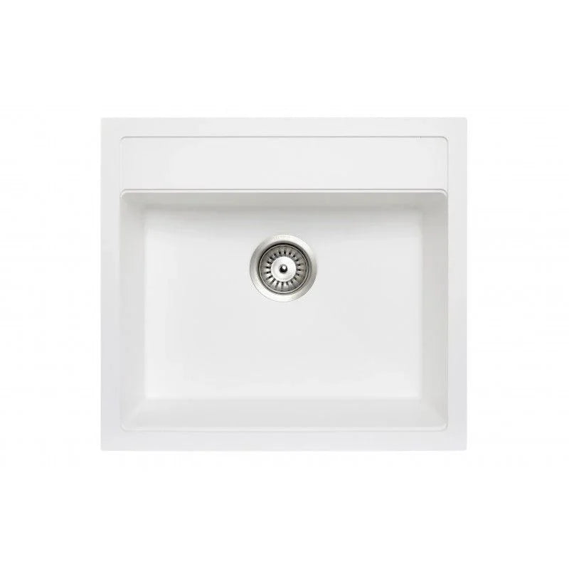 Granite Black Single Bowl Kitchen Topmount Sink 560x510mm - Various Colours