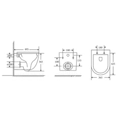 Geberit In Wall Package - Tornado Rimless Wall Hung Pan, Inwall Cistern and Button
