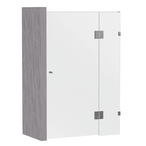 SS33 Semi Frameless Wall to Wall Hinged Door Shower Screen - Various Colours & Sizes