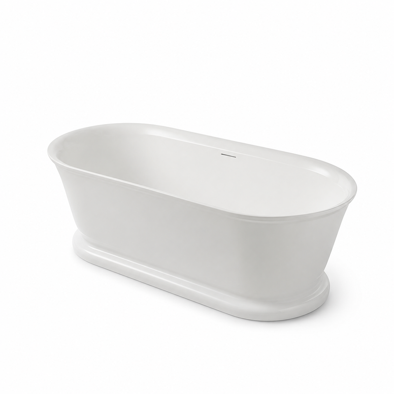 Oxford Freestanding Bath with Overflow 1700x800mm - Gloss White