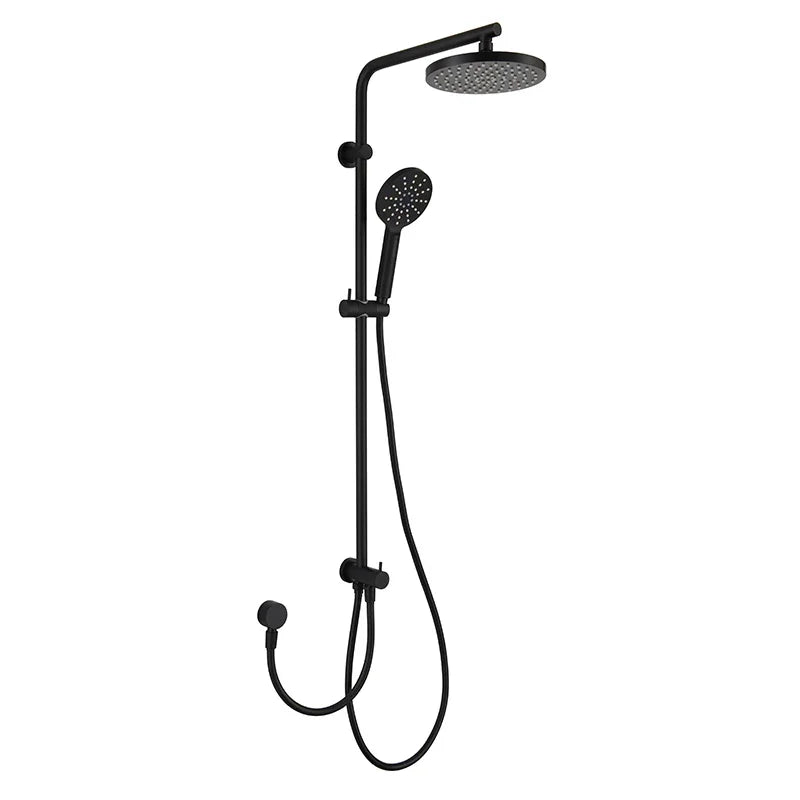 Retro-fit Round Dual Shower Rail - Chrome / Black