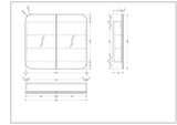 Soft Square Mirror Cabinet Pencil Edge 750/900/1200mm - Matte White / Woodgrain