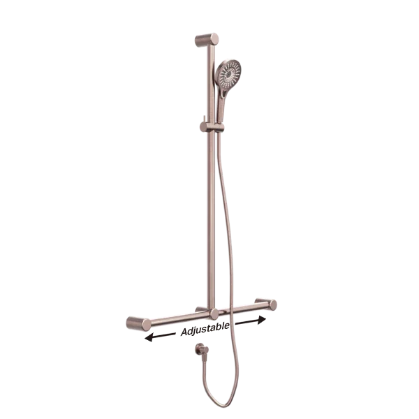 Nero Mecca Care T Bar Grab Rail and Adjustable Rail Shower - Various Colours