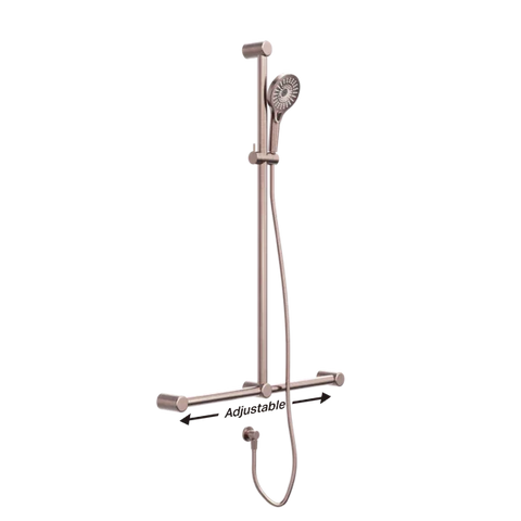 Nero Mecca Care T Bar Grab Rail and Adjustable Rail Shower - Various Colours