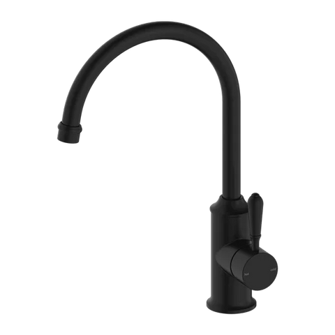 York Kitchen / Laundry Sink Mixer Goosneck Spout With Metal / Porcelain Lever - Various Colours
