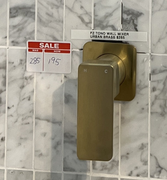 Square Shower Mixer Brushed Gold - Floor Display Clearance