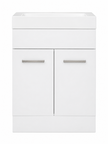 BV102 Compact Freestanding Vanity with handle 400x235mm - Gloss White