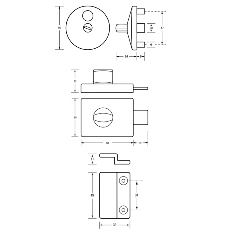 300 Series Lock & Indicator Set in Antimicrobial - 300_LOCK_ANMB