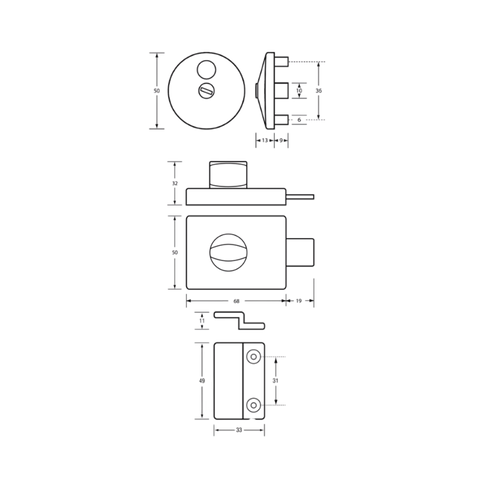 300 Lock & Indicator Set in Designer Black - 300_LOCK_DESIGNER
